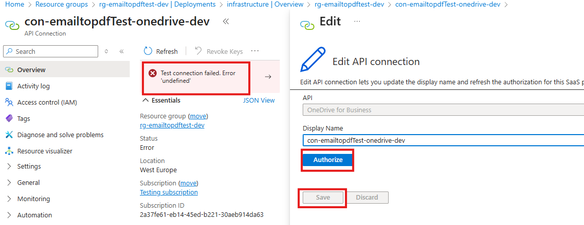 Authorize connection